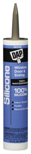 Dap® 08647 Window & Door 100% Silicone Rubber Sealant, 9.8 Oz, Bronze