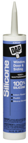 Dap® 08649 Window & Door 100% Silicone Rubber Sealant, 9.8 Oz, Almond