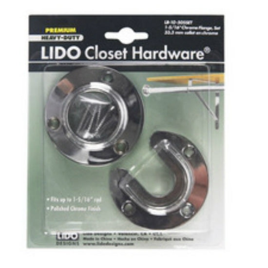 Lido® Designs LB-10-505SET Premium Steel Closet Flange Set, 1-5/16'', Chrome