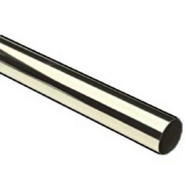 Lido® Designs LB-10-A106/6 Premium Steel Closet Rod, 6', 1-5/16'' Dia, Chrome