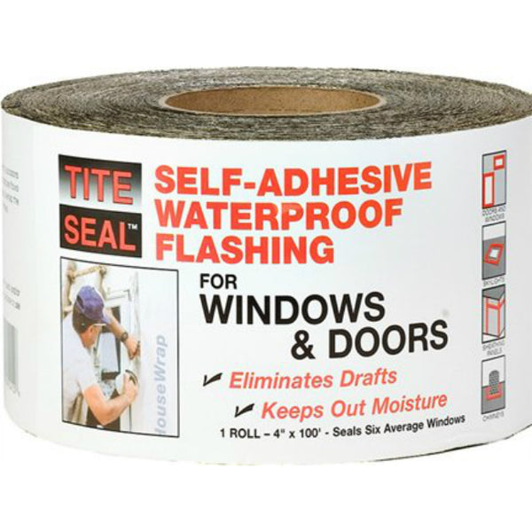 Tite-Seal® TS4100 Self-Adhesive Waterproof Window & Door Flashing, 4" x 100'