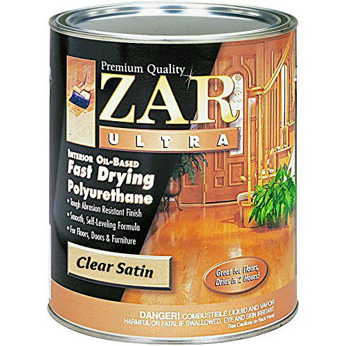 ZAR 32912 Ultra Interior Oil Based Fast Drying Polyurethane, Satin, 1 Qt