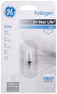 GE Lighting 16756 Single-Ended G9 Base T4 Quartz Halogen Bulb, 60W, 120V