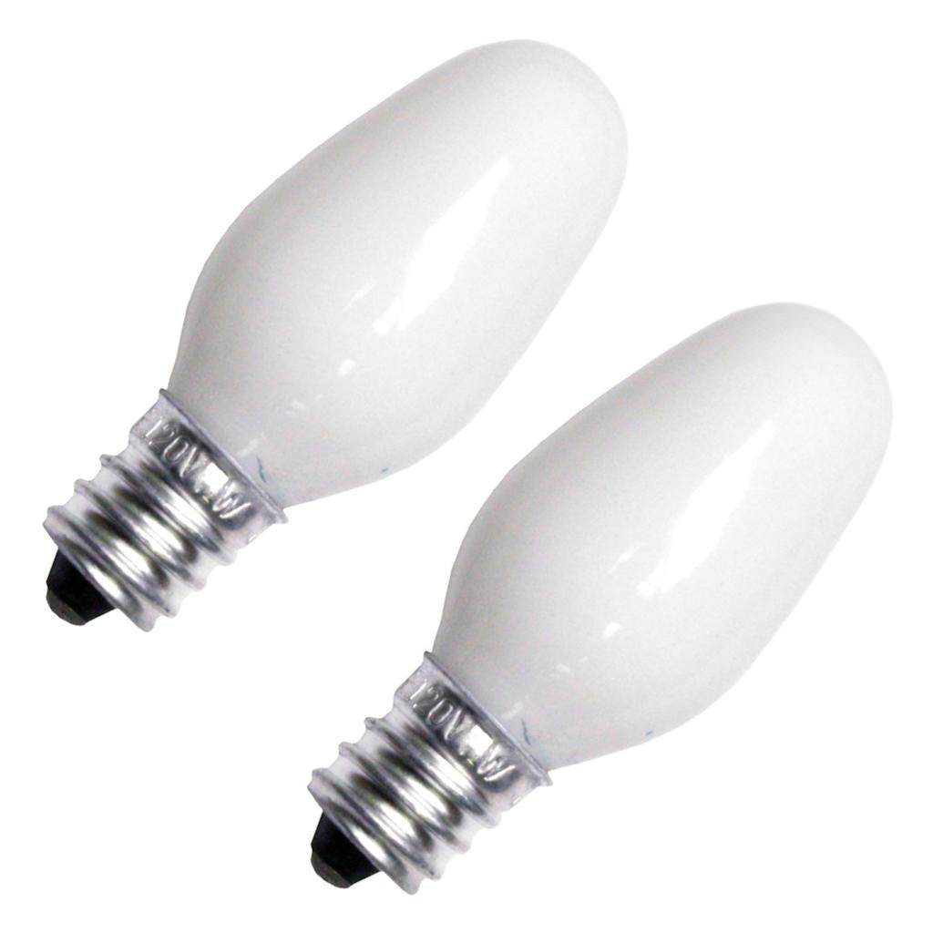 GE Lighting 27980 Candelabra Base C7 Nightlight Bulb, White, 5W, 2-Pack
