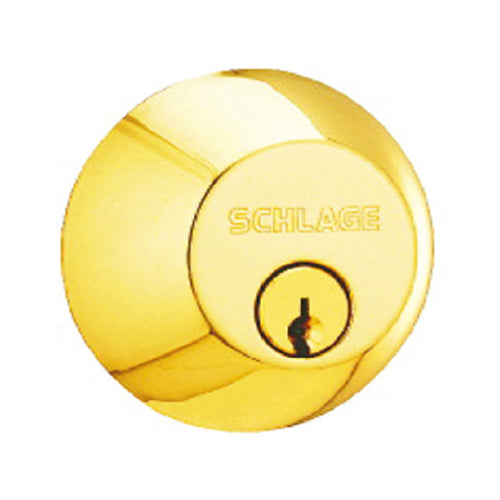 Schlage B60N605 Single Cylinder Deadbolt, Bright Brass