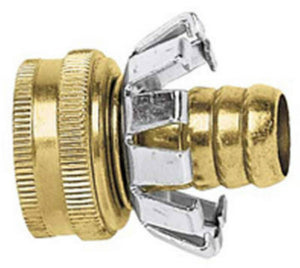 Green Thumb C58FGT Female Clincher Hose Repair 5/8", Brass