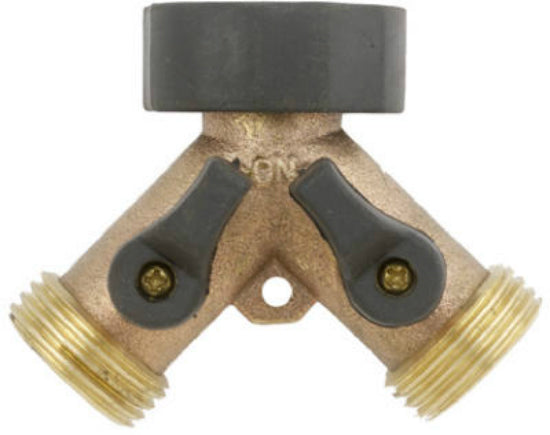 Green Thumb 13GT Hose To Faucet Y-Connector, 2-Way, Brass