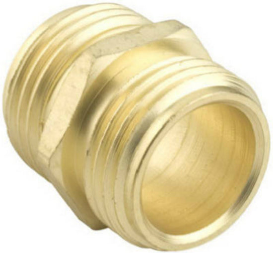 Green Thumb 7MH7MHGT Threaded Hose To Hose Connector, Brass