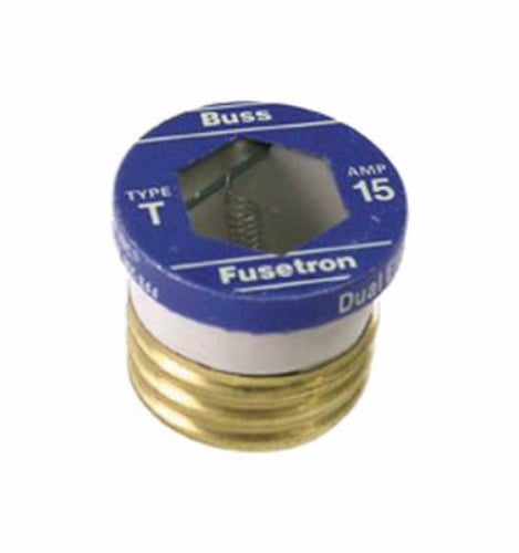 Cooper Bussmann BP/T-15 Type T Plug Fuse, 15 Amp, 2-Pack