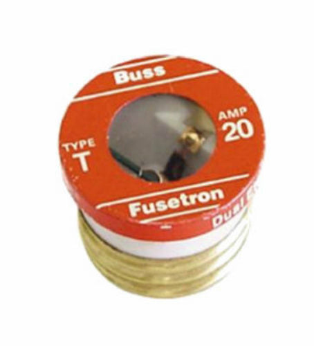 Cooper Bussmann BP/T-20 Type T Plug Fuse, 20 Amp, 2-Pack