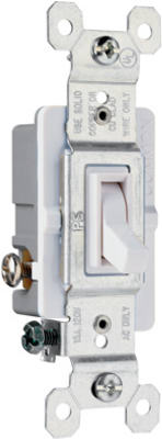 Pass & Seymour 663WGTU TradeMaster Grounding Toggle Switch, 15A, White