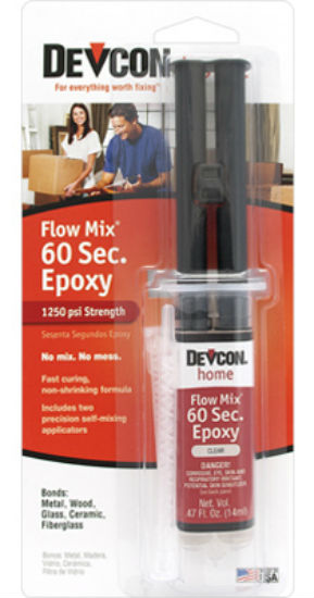 Devcon 21445 Flow-Mix 60-Second Epoxy, Clear, 14 ml