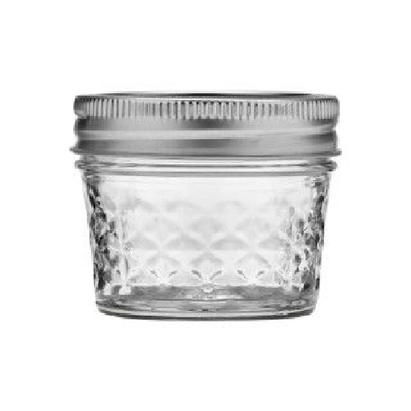 Ball® 1440080400 Quilted Crystal Glass Jelly Jars, 4 Oz, 12-Pack