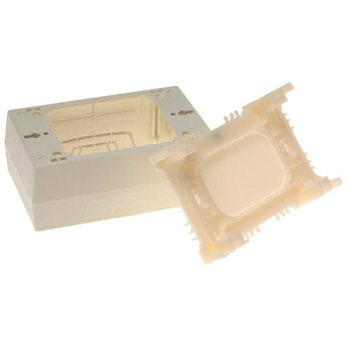 Wiremold® NM35 Raceway Extra Deep Switch/Outlet Box, Plastic, Ivory