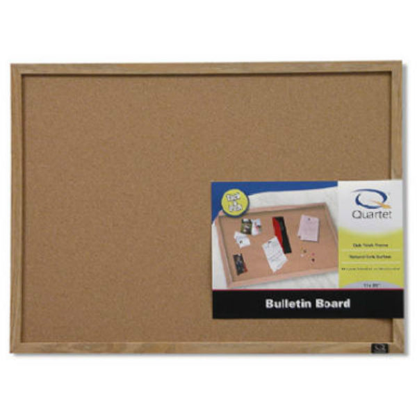 Quartet 35-380342 Wood Frame Cork Bulletin Board, 17" x 23"