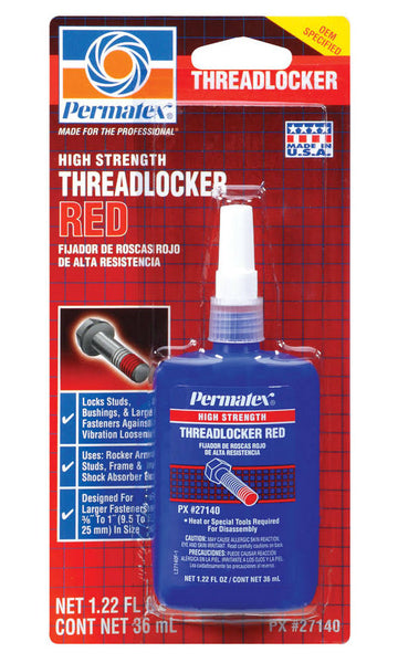 Permatex® 27140 High Strength Threadlocker RED, 36 ml