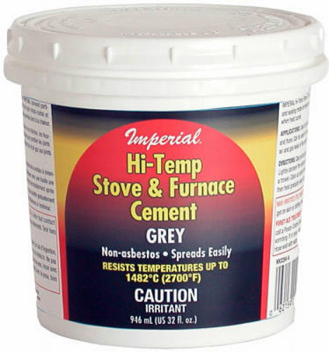 Imperial KK0284-A Hi-Temp Stove & Furnace Cement, 32 Oz, Gray