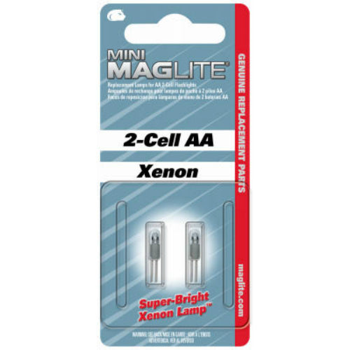 Maglite LM2A001 Super Bright Xenon Replacement Lamp, Bi-Pin, 2-Pack
