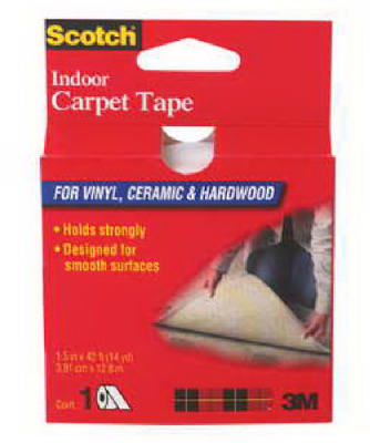 Scotch CT2010 Double-Sided Carpet Tape for Vinyl, Ceramic & Hardwood, 1.5" x 42'