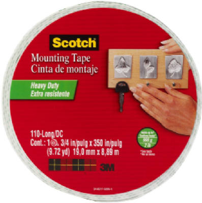 Scotch® 110-LNG-HNG Mounting Tape, 3/4" x 350"