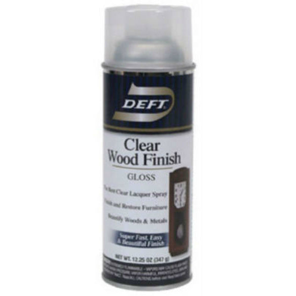 Deft® DFT010S/54 Clear Wood Finish Lacquer Spray, 13 Oz Aerosol, Gloss