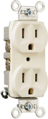 Pass & Seymour Heavy Duty Duplex Outlet 15A, Light Almond