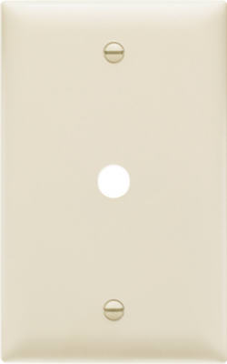 Pass & Seymour Telephone & Cable Hole Opening Wall Plate, 1 Gang, Light Almond