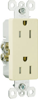 Pass & Seymour TradeMaster Decorator Tamper-Resistant Receptacle, 15A, Ivory