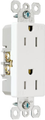 Pass & Seymour TradeMaster Decorator Tamper Resistant Receptacle, 15A, White