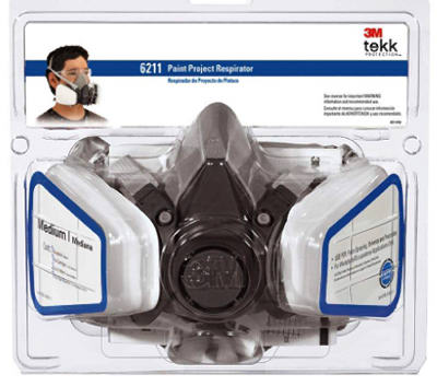 3M 6211PA1-A Tekk Protection Dual Cartridge Paint Spray Respirator, Medium, P95