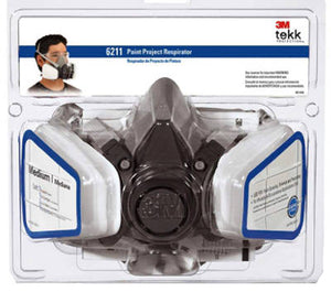 3M 6211PA1-A Tekk Protection Dual Cartridge Paint Spray Respirator, Medium, P95