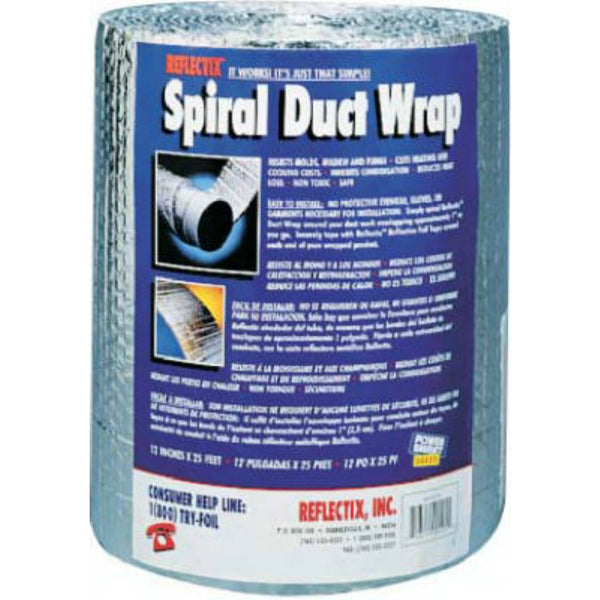 Reflectix® DW1202504 Spiral Duct Wrap Reflective Insulation, 12" x 25'