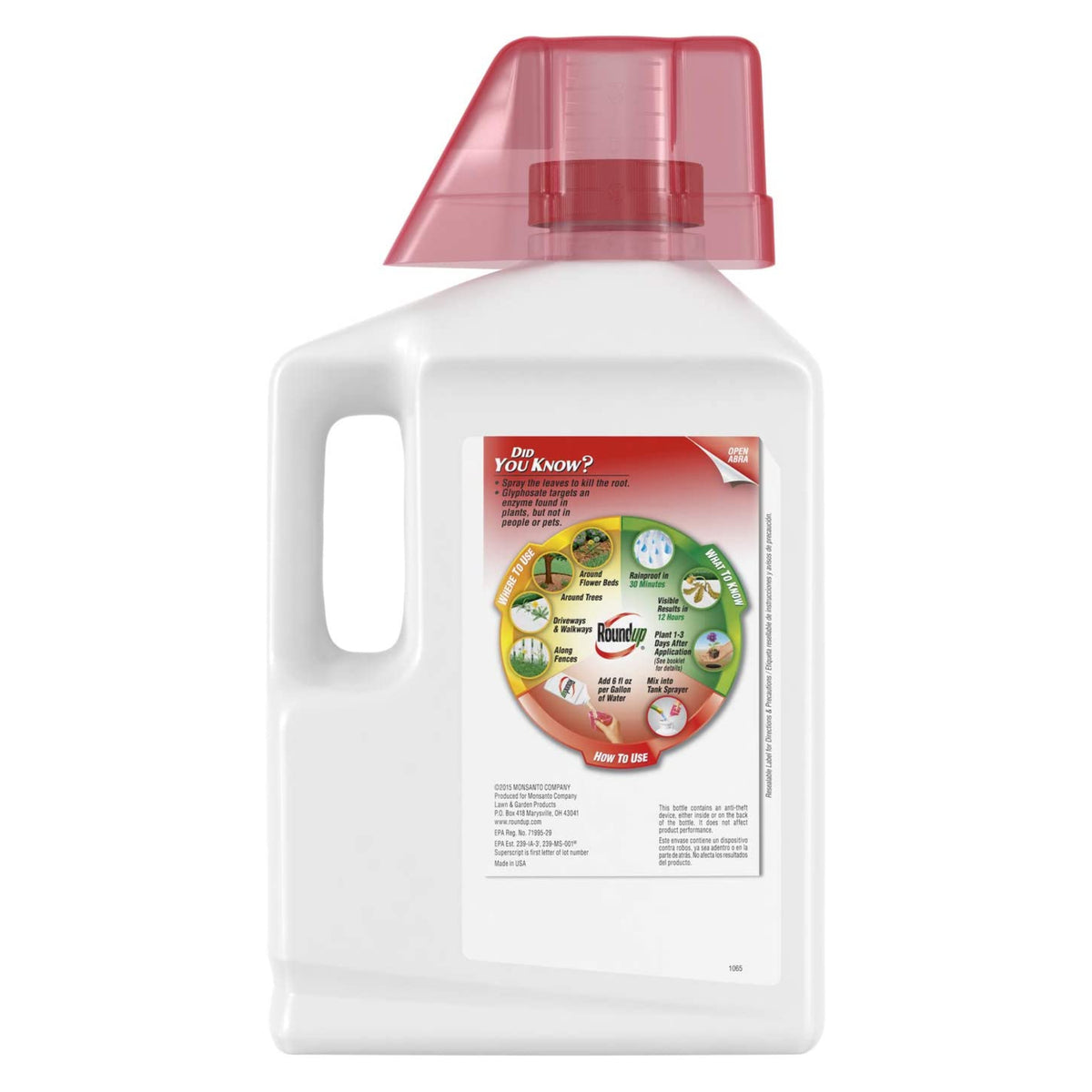 Roundup 5006010 Concentrate Plus Weed & Grass Killer, 1/2 Gallon