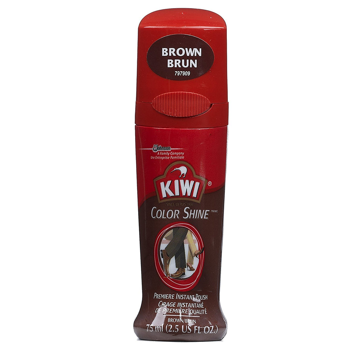 Kiwi 11313 Color Shine Premier Instant Leather Shoe Polish, Brown, 2.5 Oz
