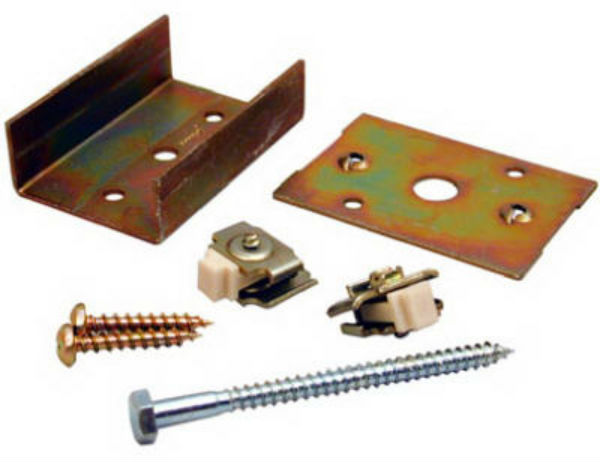 Johnson Hardware® 1555PPK3 Converging Pocket Door Kit, Yellow Zinc Plated Steel