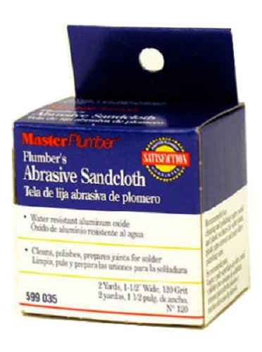Master Plumber 095015 Abrasive Cloth, 1-1/2" x 2 Yard, 120 Grit