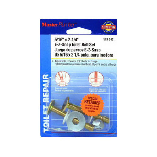 Master Plumber 599043 E-Z-Snap-Off Toilet Flange Bolt Kit, 2-Pack