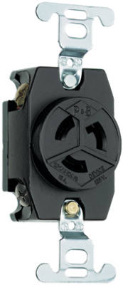 Pass & Seymour Turnlok Single Receptacle, 15A, 125V, Black