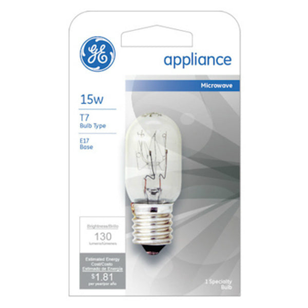 GE Lighting 35153 Tubular Incandescent T7 Appliance Light Bulb, Clear, 15W