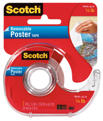 Scotch 109 Removable Mounting/Poster Tape, 3/4" x 150"