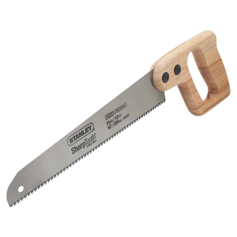 Stanley® 20-221 SharpTooth™ Fine Finish Mini Utility Saw, 10", 12 Point