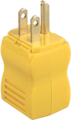 Pass & Seymour Premium Self Hinged Straight Blade Plug, 15A, Yellow
