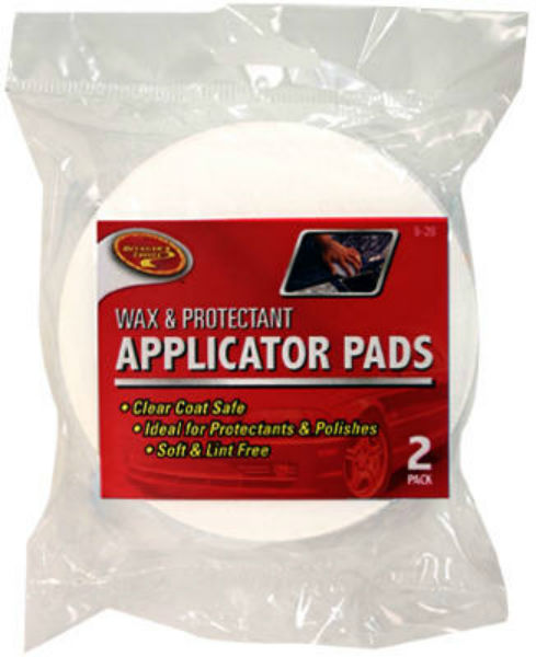 Detailer's Choice® 9-288 Wax & Protectant Applicator Pads, White, 2-Pack