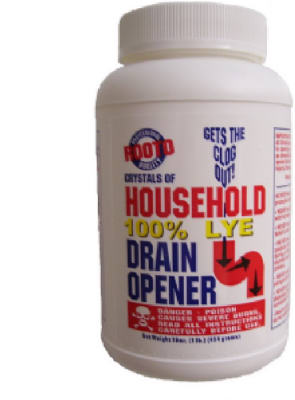 Rooto 1030 Crystals Of Household Lye Drain Opener, 16 Oz