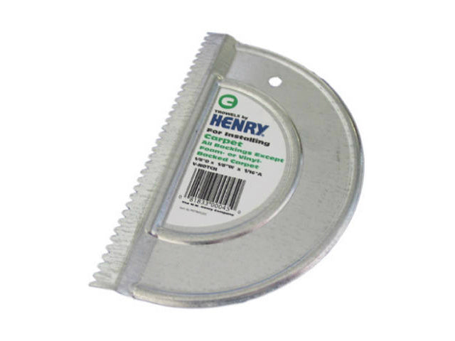 HENRY® 12268 V-Notch Indoor/Outdoor Carpet Trowel, Type C, 1/8" x 1/8" x 1/16"