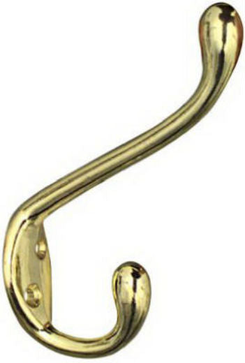 National Hardware® N248-245 Heavy-Duty Garment Hook, Bright Brass