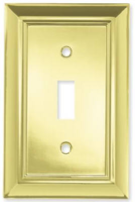 Brainerd 64198 Architectural Single Switch Wall Plate, Polished Brass