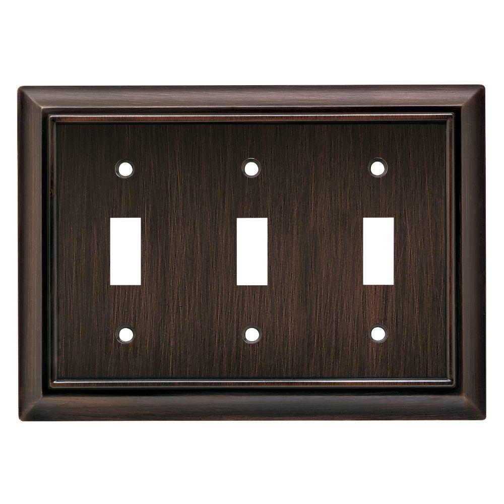 Brainerd® 64235 Architectural Triple Switch Wall Plate, Venetian Bronze