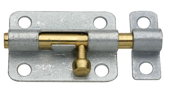 National Hardware® N151-878 Galvanized Barrel Bolt with Brass Pin, 3"