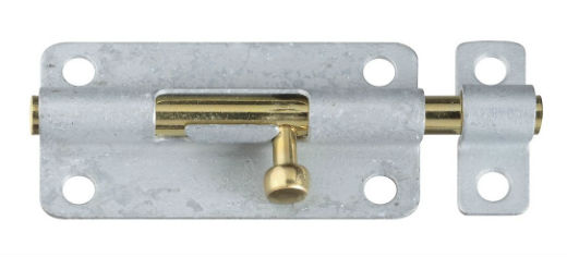 National Hardware® N151-894 Galvanized Barrel Bolt with Brass Pin, 4"